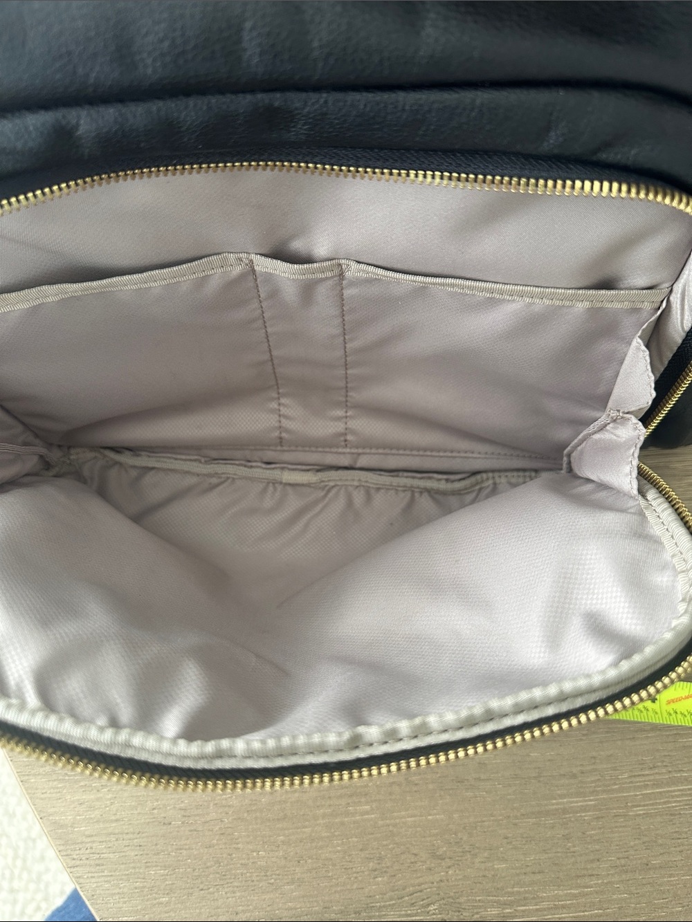 Tumi Black Leather Backpack with Gold Accents - Picture 9 of 9